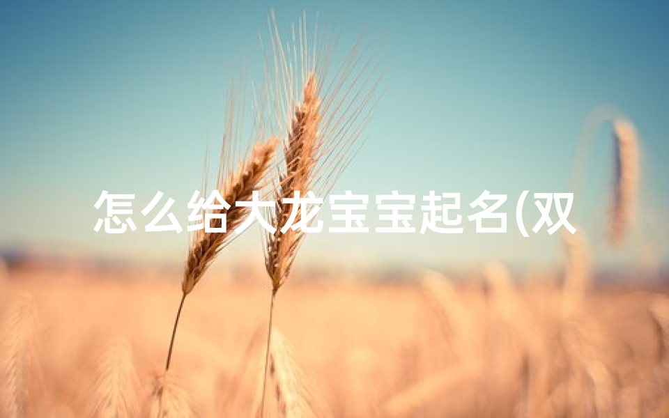 怎么给大龙宝宝起名(双胞胎宝宝的乳名怎么起)