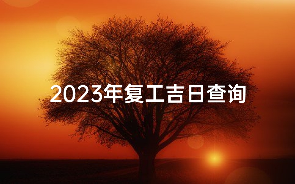 2023年复工吉日查询与最佳选择指南-新年工作布局