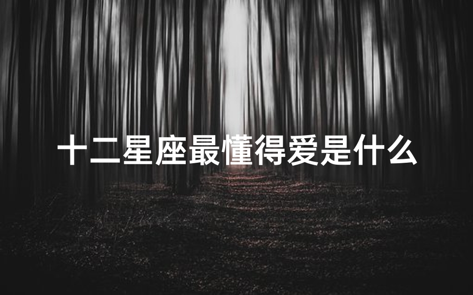 十二星座最懂得爱是什么(懂得爱亦有分寸的星座,你知道都有哪些吗 )