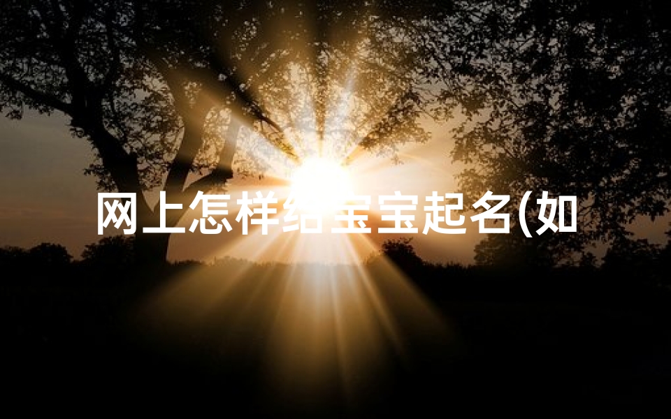 网上怎样给宝宝起名(如何给男宝宝起名字)