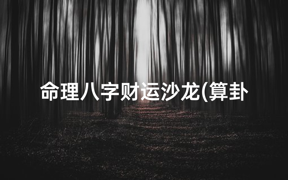 命理八字财运沙龙(算卦要问什么问题 )