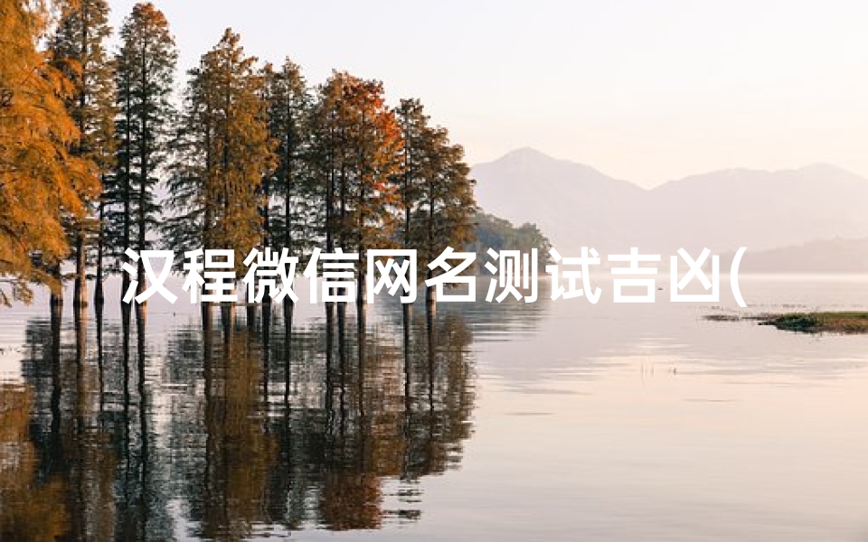 汉程微信网名测试吉凶(起名网免费测名打分测试,起名网免费测名打分)