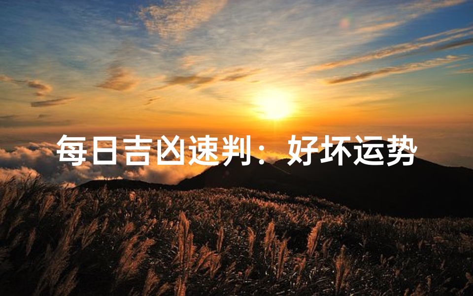 每日吉凶速判：好坏运势一网打尽