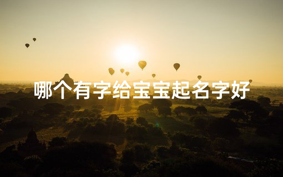 哪个有字给宝宝起名字好的(适合女宝宝起名用的字 )