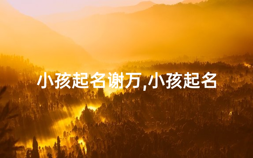 小孩起名谢万,小孩起名谢万安好吗